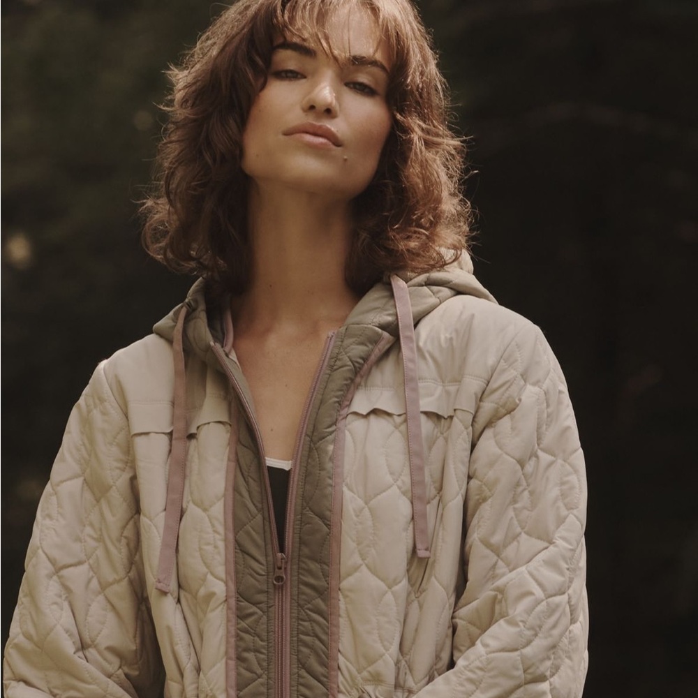 Anthropologie Two-Tone Quilted Puffer Jacket